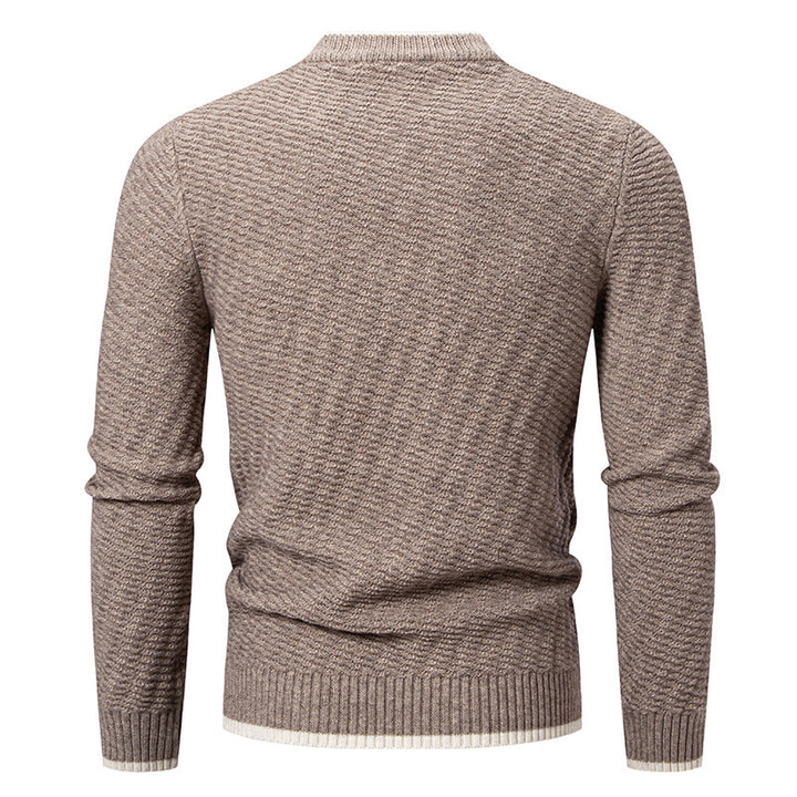 Herren strukturierter Pullover mit hochabschließendem Kragen Aliams
