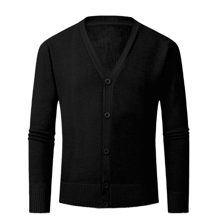 Herren Strickjacke mit V-Ausschnitt und knopflosem Design Aliams
