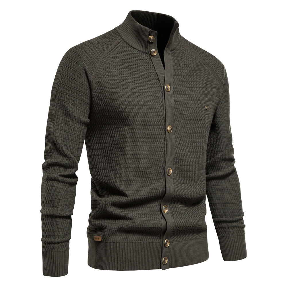 Herren Strickjacke mit modernem Zipper und stilvollen Knopfdetails Aliams