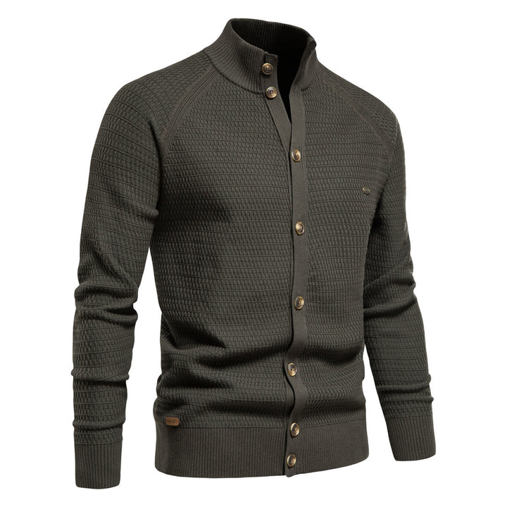 Herren Strickjacke mit modernem Zipper und stilvollen Knopfdetails Aliams