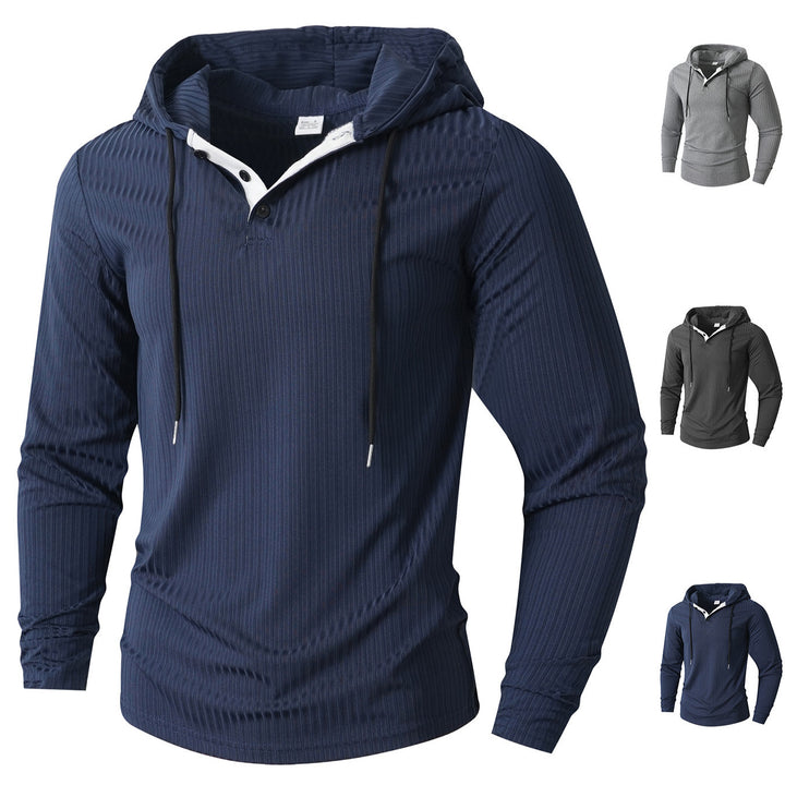 Herren Sportlicher Langarm-Hoodie mit strukturierter Oberfläche Aliams