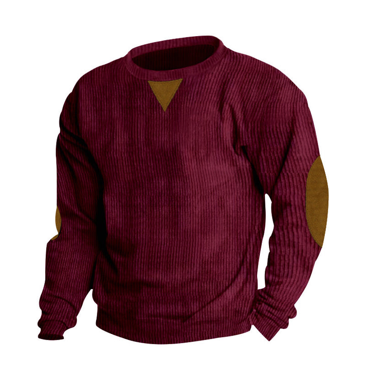 Herren Strickpullover mit einzigartigem strukturiertem Design und aufgesetzten Ellbogenpatches Aliams