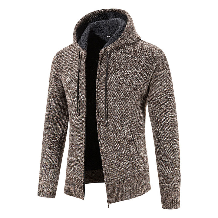 Herren Strickjacke mit moderner Kapuze und strukturiertem Design Aliams