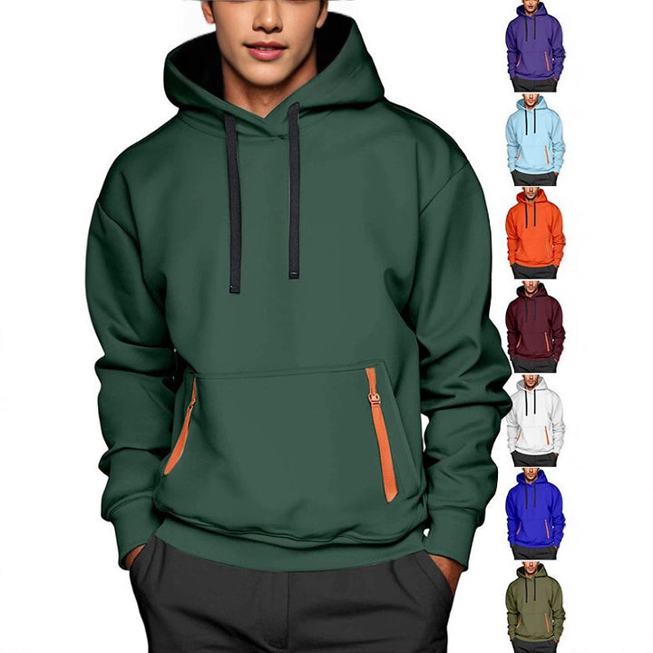 Herren sportlicher Kapuzenpullover mit stylischen Reißverschlusstaschen Aliams