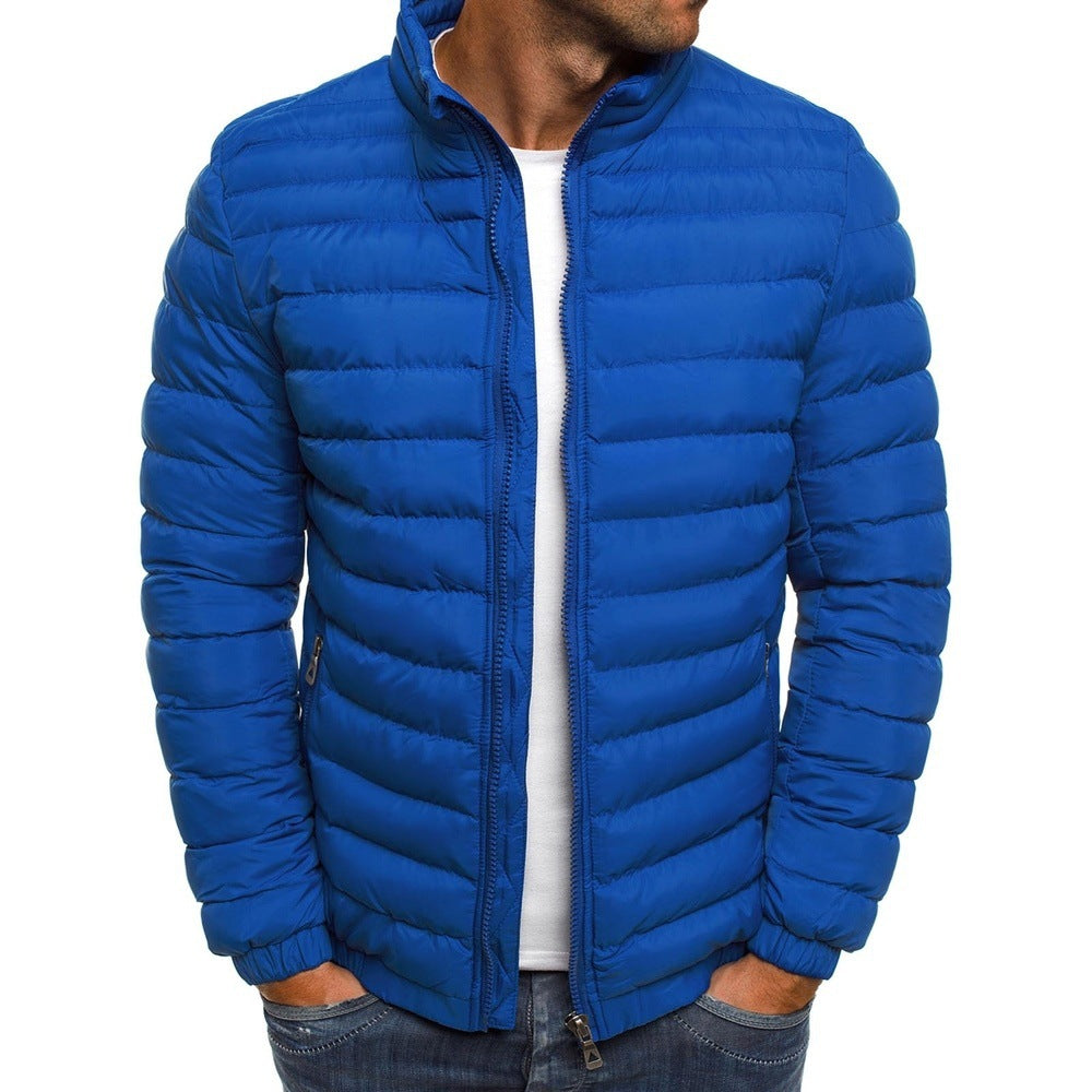Herren leichte Steppjacke mit hohem Kragen und funktionalen Taschen Aliams