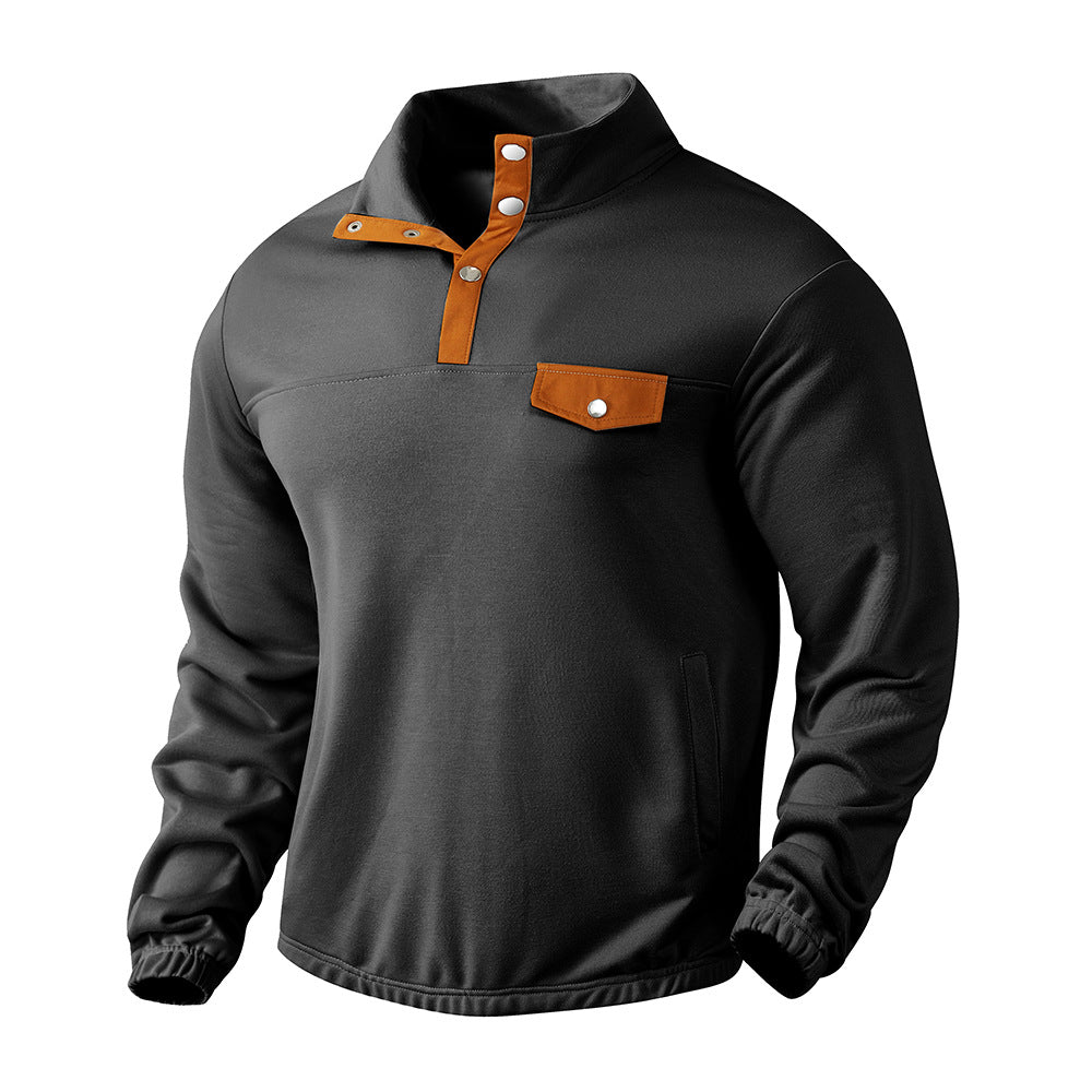 Herren Sportlicher Stehkragenpullover mit Kontrastdetails Aliams