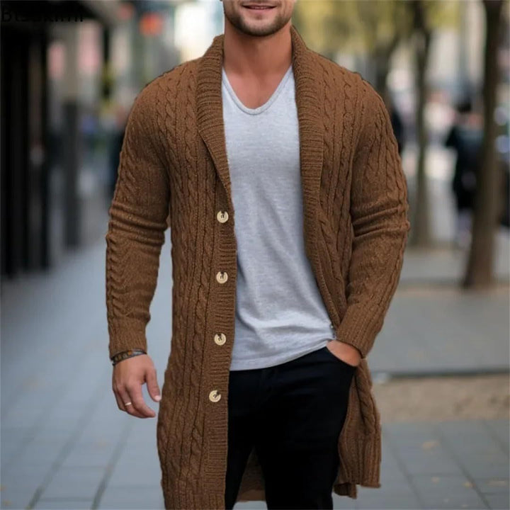 Herren Strickjacke mit offenem Design und Knopfdetails Aliams