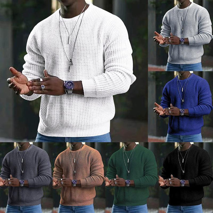 Herren strukturierter Strickpullover aus weichem Material Aliams