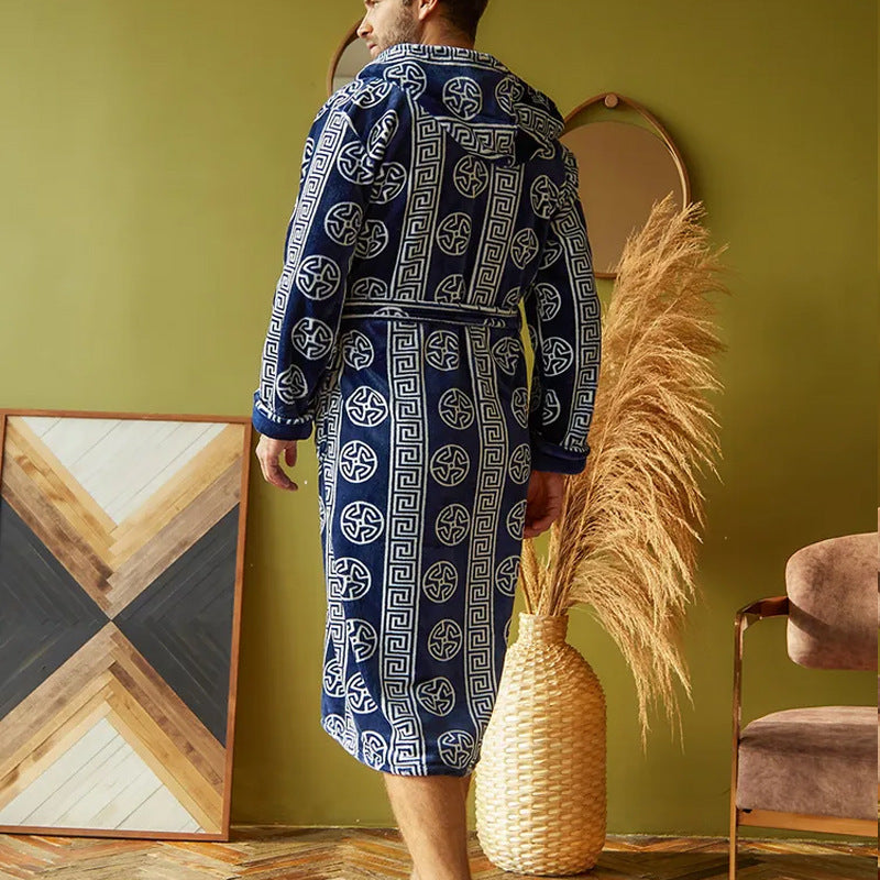 Herren wohltuender Bademantel mit kunstvollem Design Aliams