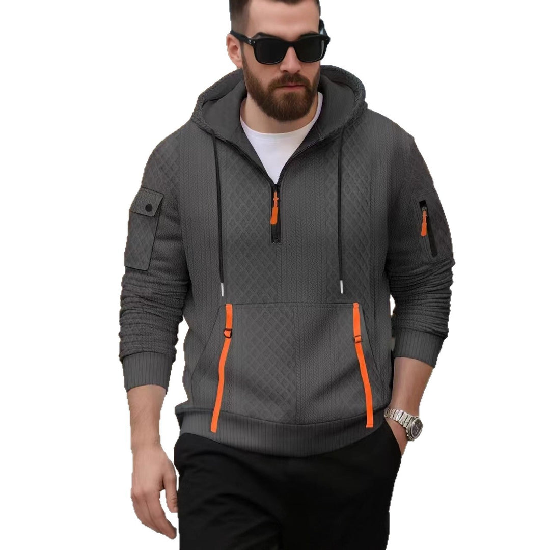 Herren stylischer Kapuzenpullover mit strukturiertem Design und praktischen Taschen Aliams