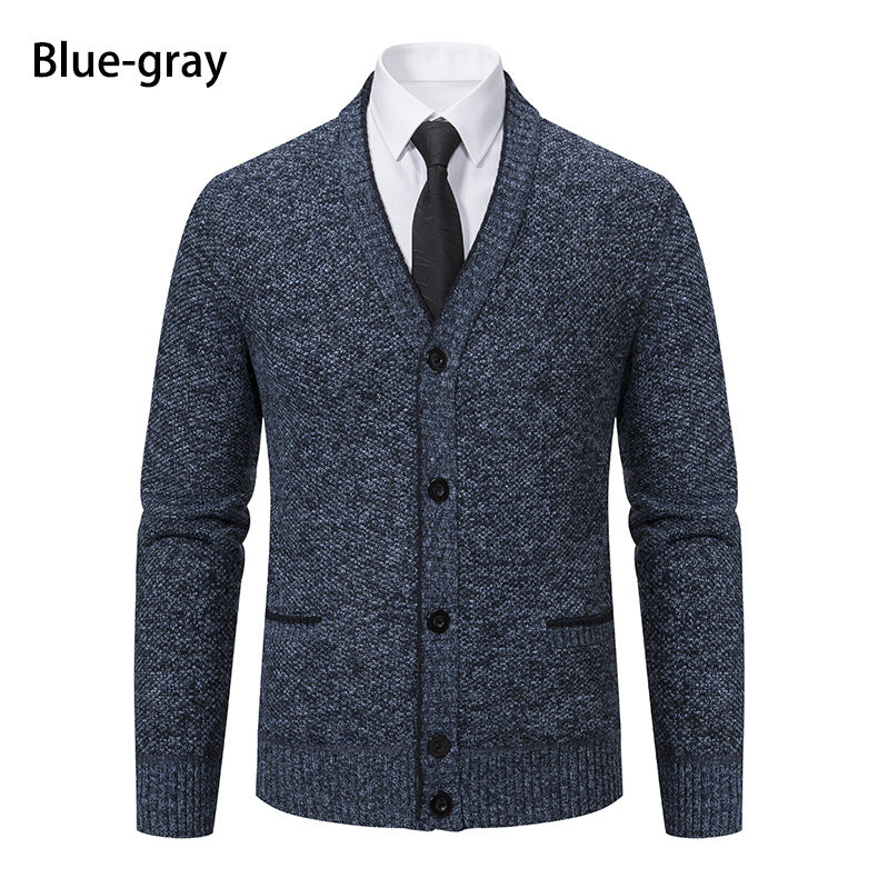 Herren Strickjacke mit V-Ausschnitt und eleganten Details Aliams
