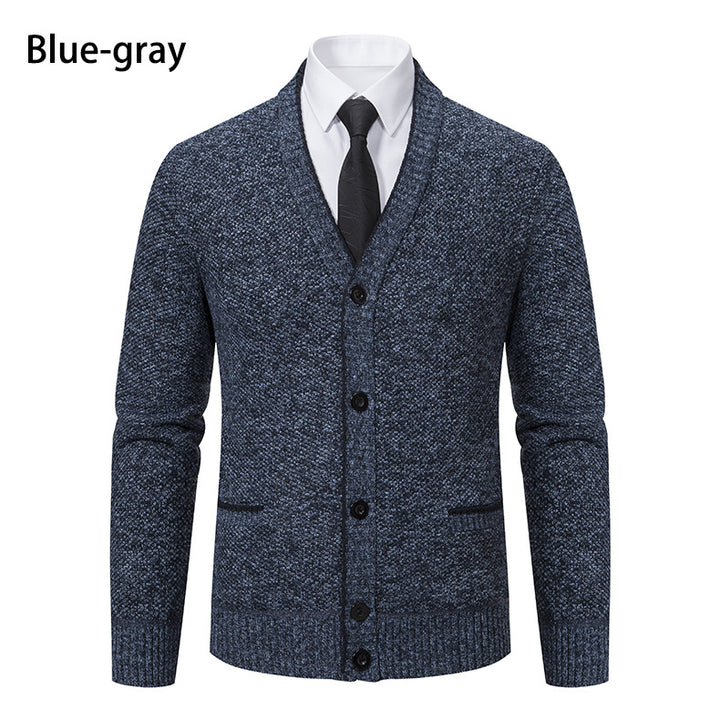 Herren Strickjacke mit V-Ausschnitt und eleganten Details Aliams