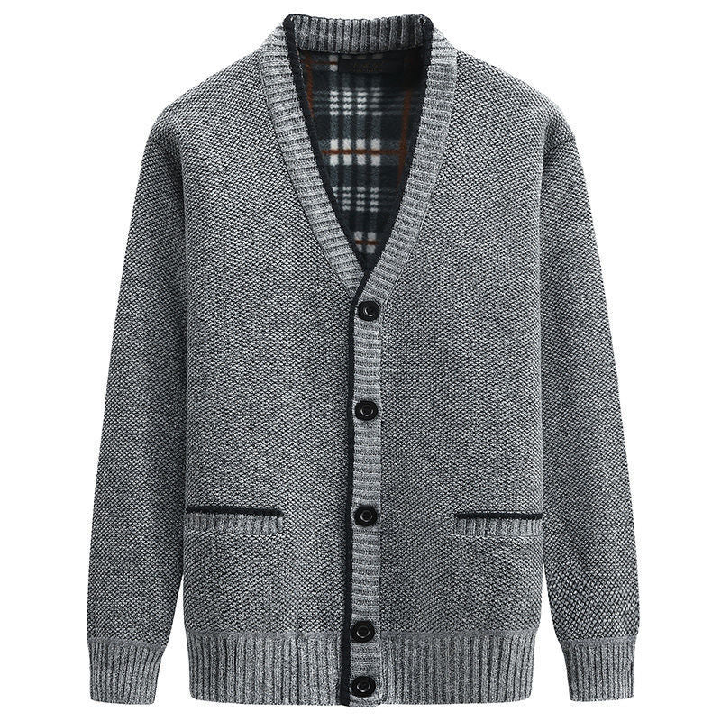 Herren Strickjacke mit V-Ausschnitt und hochwertigen Details Aliams