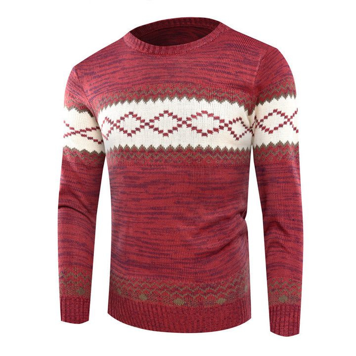 Herren Strickpullover mit modernem geometrischen Muster Aliams