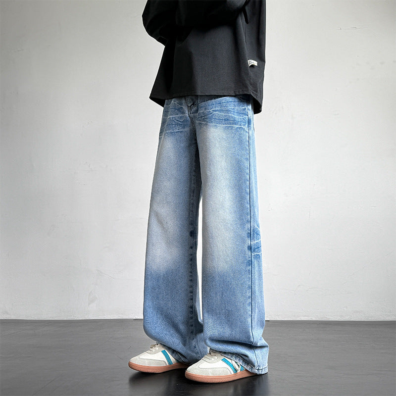 Herren weite Denim-Jeans mit einzigartiger Waschung Aliams