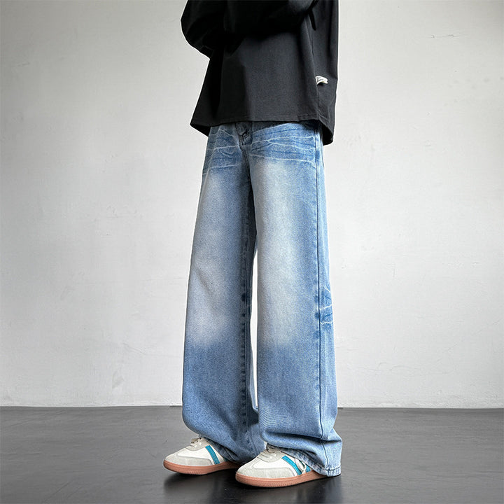 Herren weite Denim-Jeans mit einzigartiger Waschung Aliams