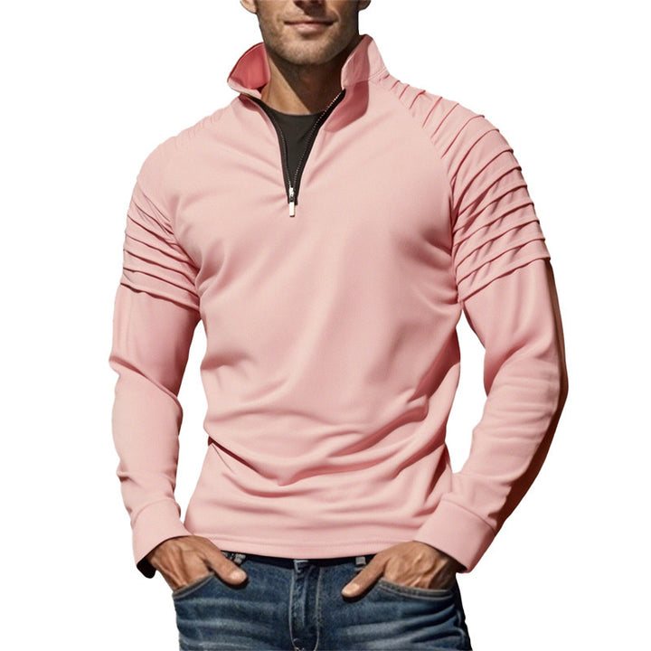 Herren Sportpullover mit stylischen Ripp-Details und halbem Reißverschluss Aliams