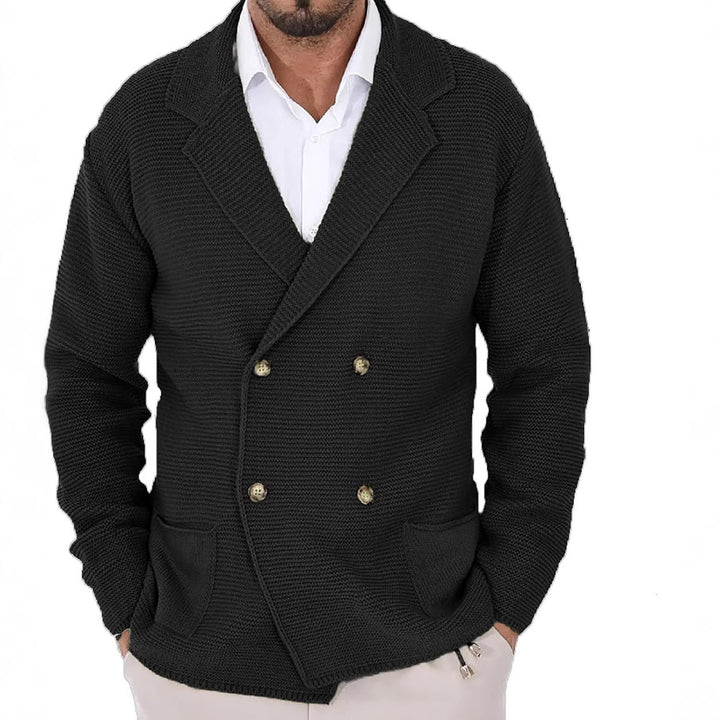 Herren Strickjacke mit modischem Schalkragen und dekorativen Knöpfen Aliams