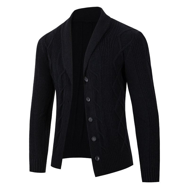 Herren Strickjacke mit modischem Zopfmuster und strukturierter Textur Aliams