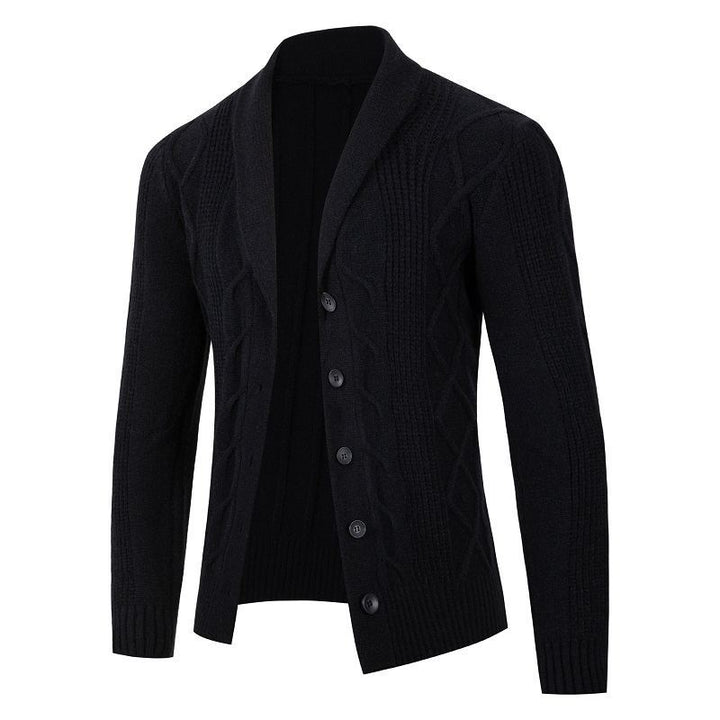 Herren Strickjacke mit modischem Zopfmuster und strukturierter Textur Aliams
