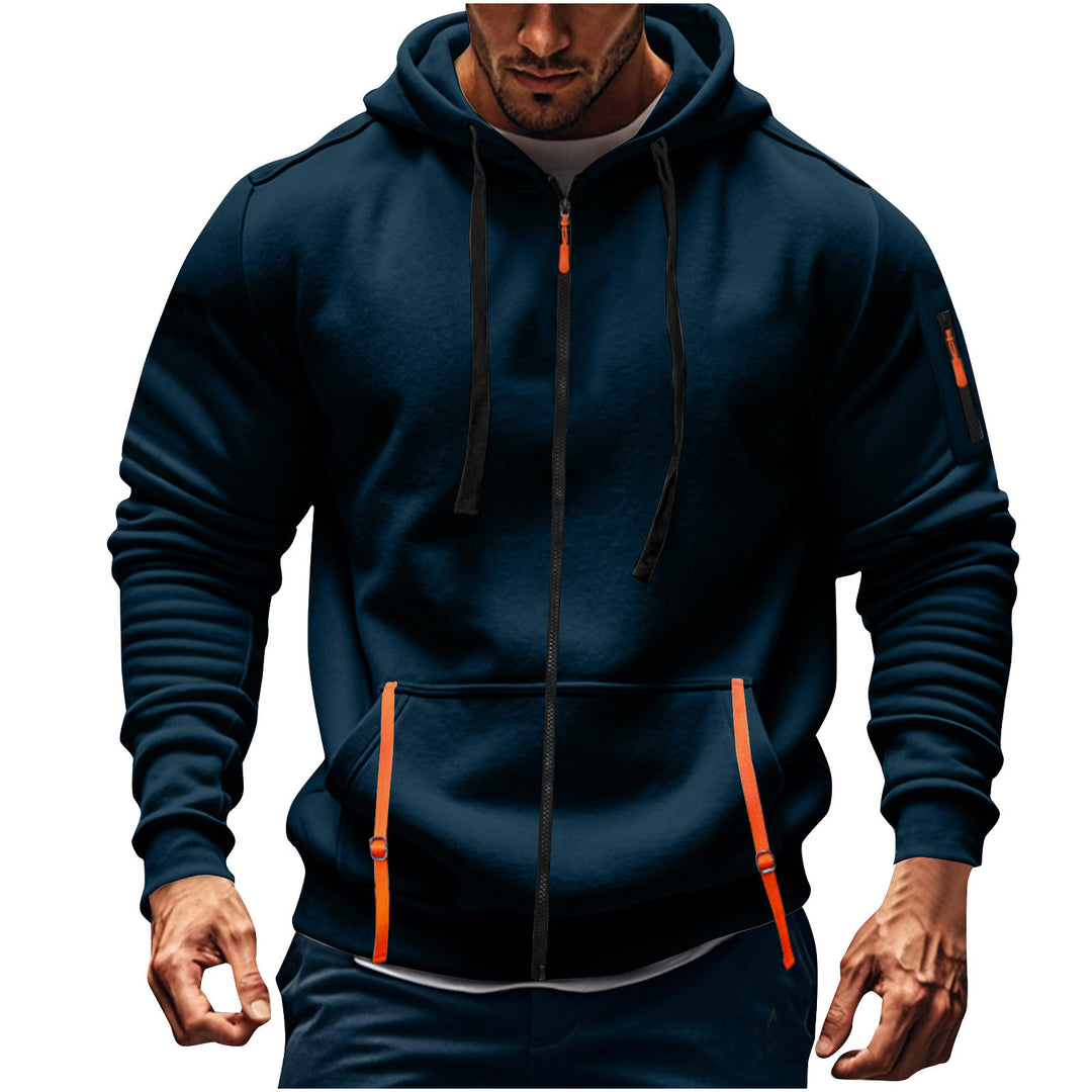 Herren sportlicher Kapuzenpulli mit praktischen Taschen Aliams