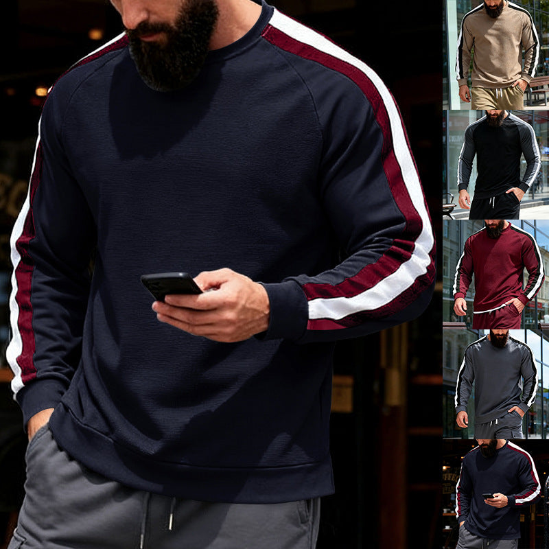 Herren sportlicher Sweatshirt mit Raglanärmeln und dekorativen Streifen Aliams