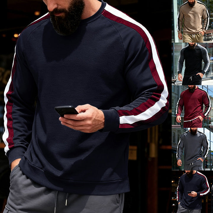 Herren sportlicher Sweatshirt mit Raglanärmeln und dekorativen Streifen Aliams
