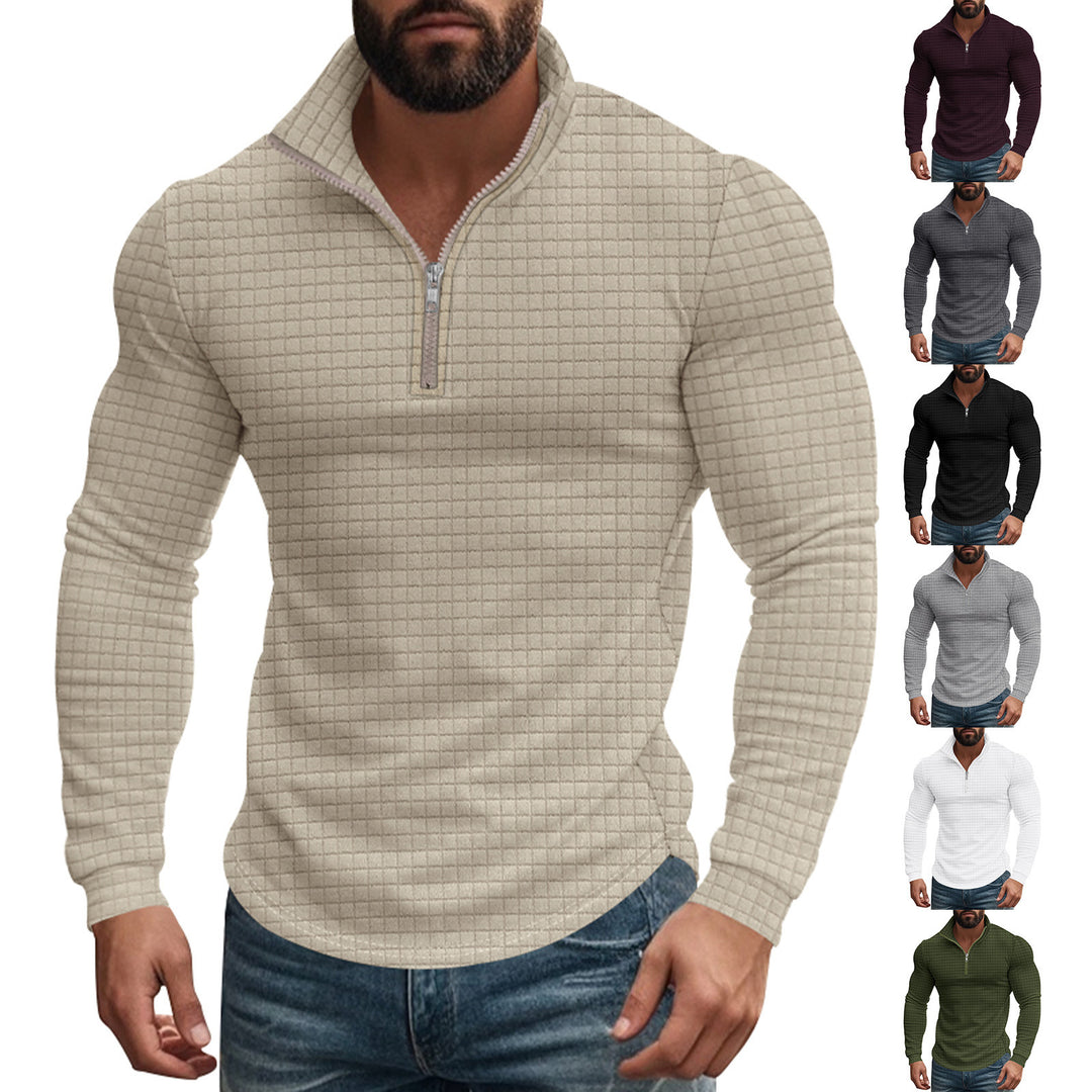 Herren Stepp-Pullover mit Halbreißverschluss Aliams