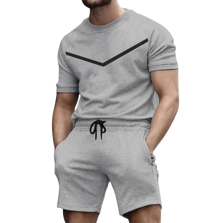 Herren Sportliches Kurzarm-Outfit mit elastischem Bund und praktischen Taschen Aliams