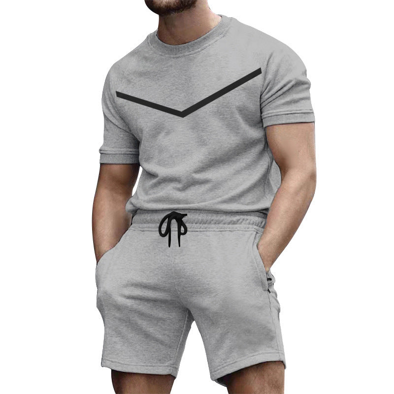 Herren Sportliches Kurzarm-Outfit mit elastischem Bund und praktischen Taschen Aliams