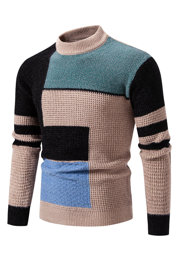 Herren Strukturierter Pullover mit modernem Farbblockdesign Aliams