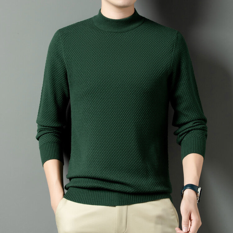 Herren Strukturierter Rollkragenpullover aus hochwertiger Baumwolle Aliams