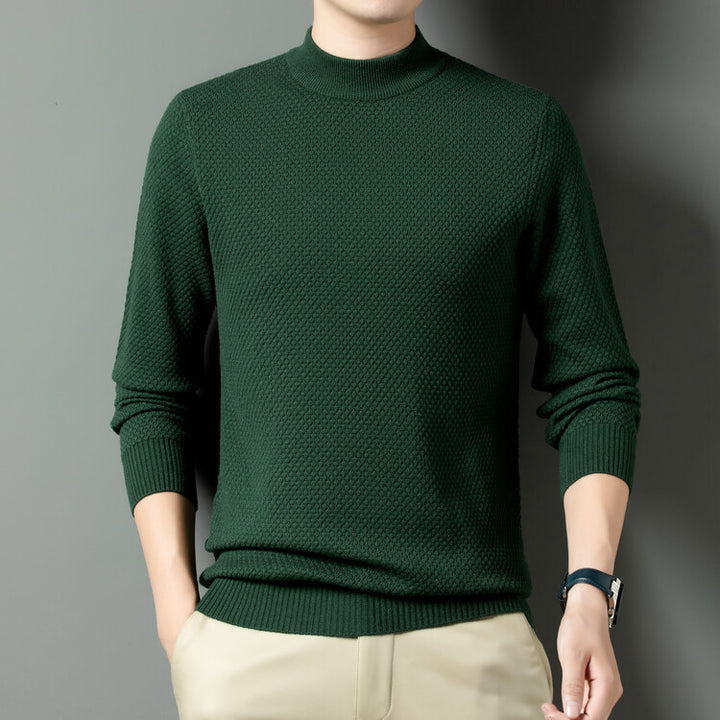 Herren Strukturierter Rollkragenpullover aus hochwertiger Baumwolle Aliams