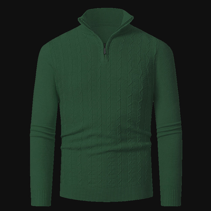 Herren Strickpullover mit modernem Kragen und Reißverschluss Aliams
