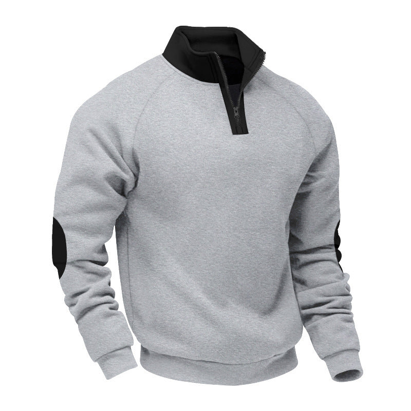 Herren sportlicher Pullover mit Stehkragen und praktischen Reißverschlussdetails Aliams