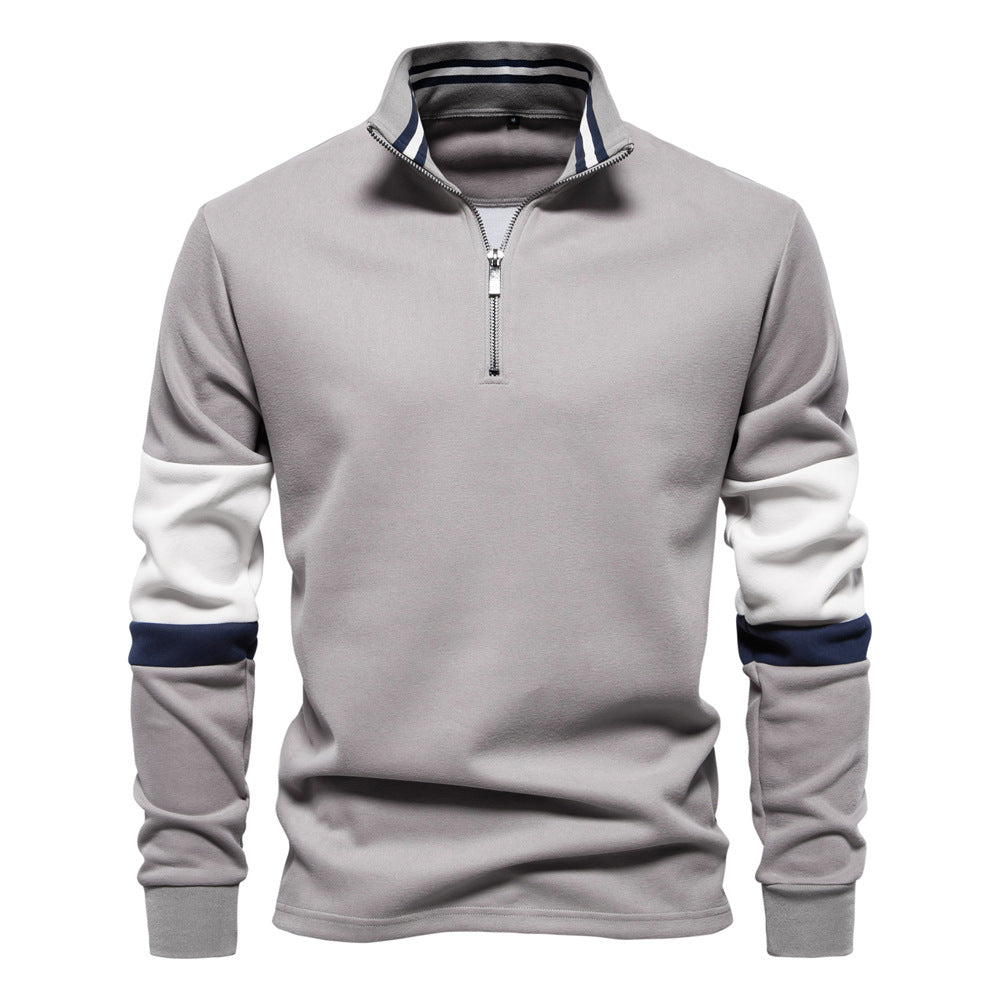 Herren Sportlicher Stehkragenpullover Aliams