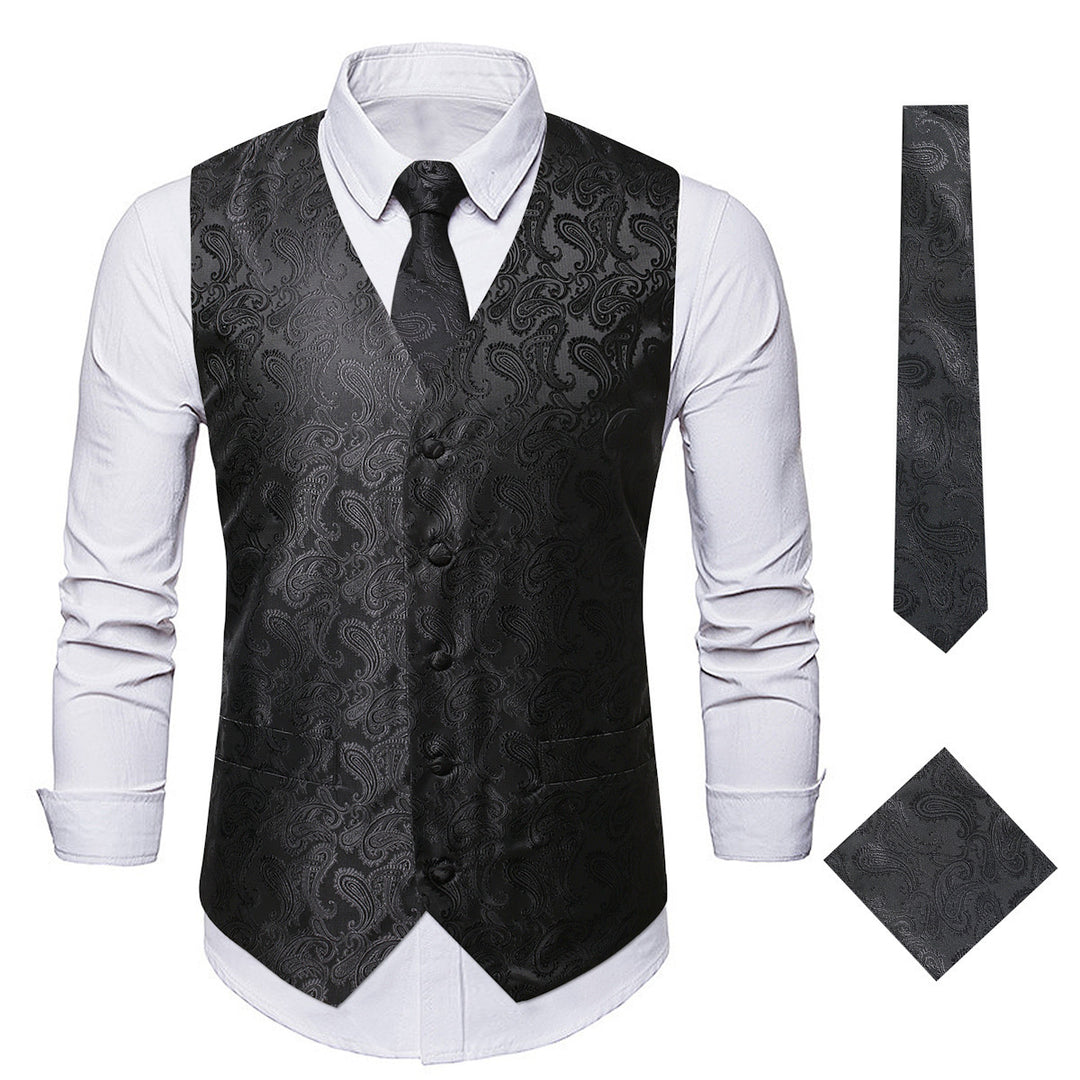 Herren elegante Weste mit Paisleymuster Aliams