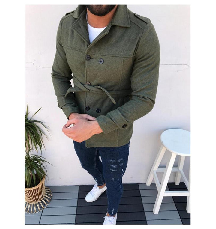 Herren Mantel mit doppelter Knopfreihe Aliams