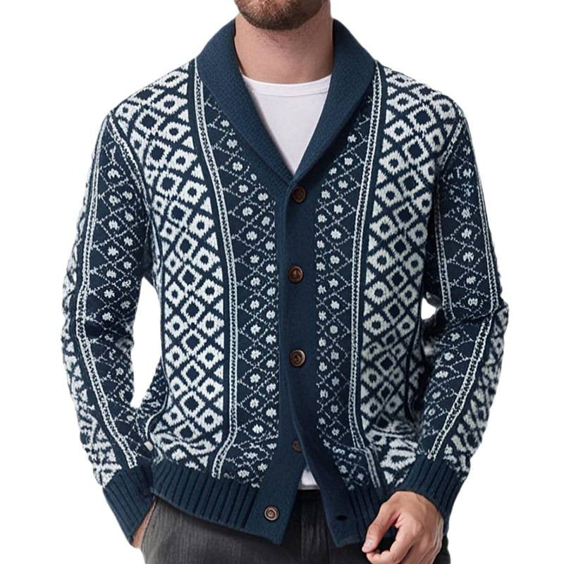 Herren Strickjacke mit traditionellem nordischem Muster Aliams