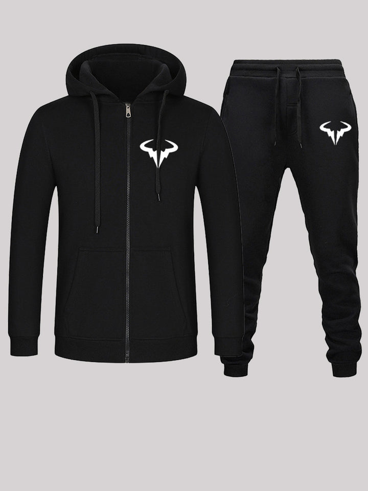 Herren Sportlicher Kapuzenpullover mit passendem Jogginghosen-Set Aliams