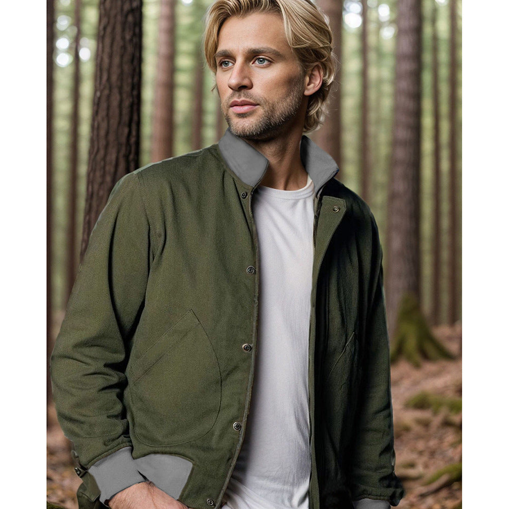 Herren Übergangsjacke mit hohem Kragen und praktischen Taschen Aliams