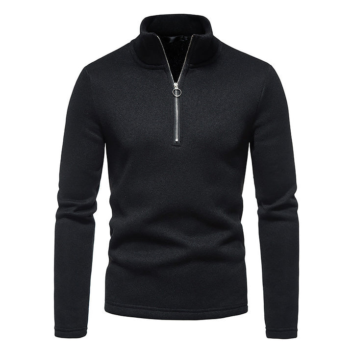 Herren sportlicher Pullover mit hohem Kragen und innovativem Reißverschluss Aliams