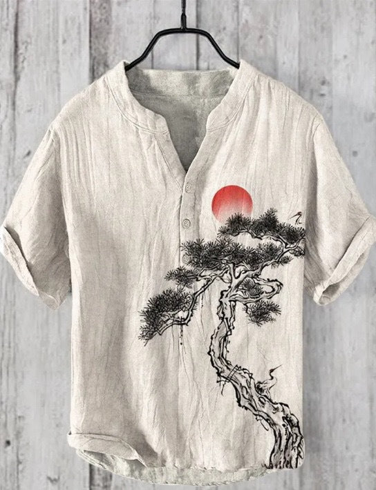 Aliams | Japanisches Hemd Aus Leinenmix