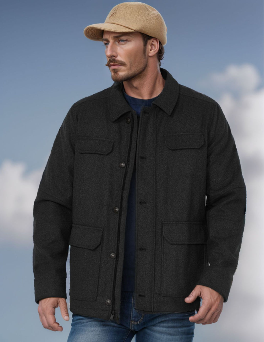 Herren trendige Wolljacke Aliams