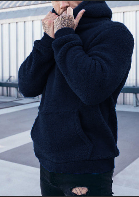 Herren weicher Fleece-Hoodie mit praktischer Kängurutasche Aliams