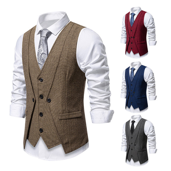 Herren elegante Weste mit feinem Strukturmuster Aliams