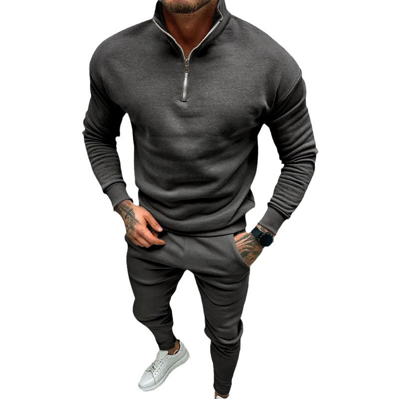 Herren Sportlicher Sweater mit Halbzip und elastischen Jogginghosen Aliams