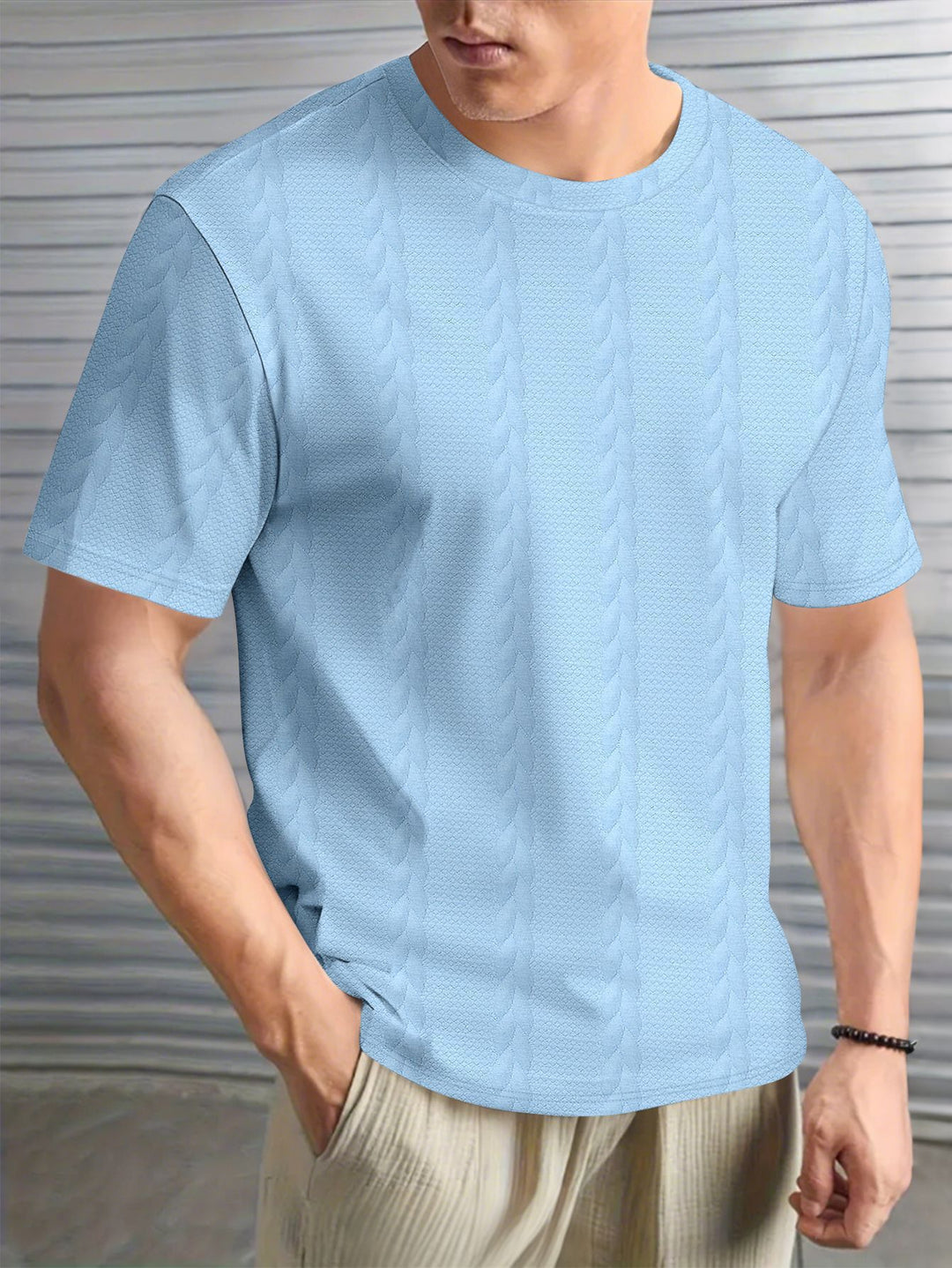 Herren Strukturiertes Kurzarmshirt Aliams