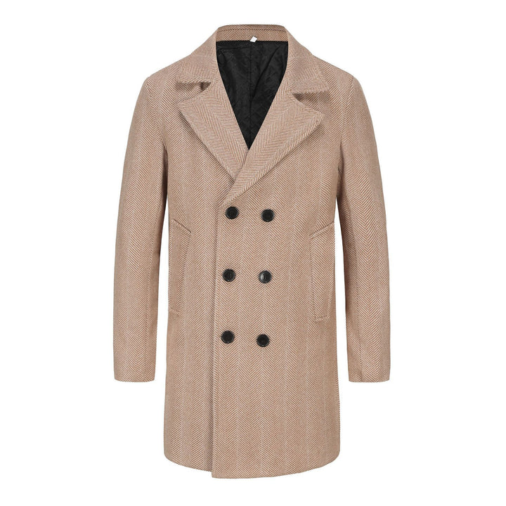 Herren zeitloser Dufflecoat mit elegantem Hahnentrittmuster Aliams
