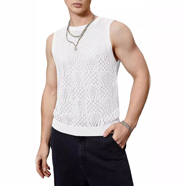 Herren Strickoberteil mit raffiniertem Lochmuster Aliams